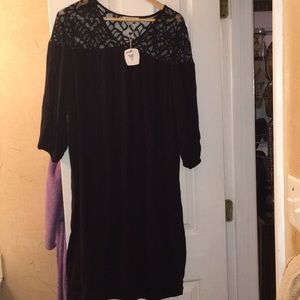 Lace Shoulder Shift Dress